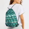 YQxwJL Mermaid Teal Fish Scale Print Sports Drawstring Backpack with Zipper Pocket Gym Cinch Sack Bag Unisex Backpack, Medium, Black view 4