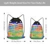 YQxwJL Periodic table of elements Print Sports Drawstring Backpack with Zipper Pocket Gym Cinch Sack Bag Unisex Backpack, Medium, Black view 2