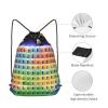 YQxwJL Periodic table of elements Print Sports Drawstring Backpack with Zipper Pocket Gym Cinch Sack Bag Unisex Backpack, Medium, Black view 3