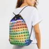 YQxwJL Periodic table of elements Print Sports Drawstring Backpack with Zipper Pocket Gym Cinch Sack Bag Unisex Backpack, Medium, Black view 4