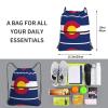 YQxwJL Colorado state flag Print Sports Drawstring Backpack with Zipper Pocket Gym Cinch Sack Bag for Men Women, Black view 2