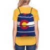 YQxwJL Colorado state flag Print Sports Drawstring Backpack with Zipper Pocket Gym Cinch Sack Bag for Men Women, Black view 4