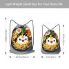 YQxwJL Egg Cup Noodle Ramen Print Sports Drawstring Backpack with Zipper Pocket Gym Cinch Sack Bag Unisex Backpack view 2