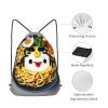 YQxwJL Egg Cup Noodle Ramen Print Sports Drawstring Backpack with Zipper Pocket Gym Cinch Sack Bag Unisex Backpack view 3