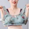 HONGFSM Summer Ultra-thin Floral Print Bra Wireless Comfort Sports Bralette Plus Size Seamless Push Up Bras for Mature Women(Purple,4X-Large) view 2