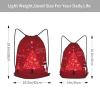 YQxwJL Christmas Decoration Background Print Sports Drawstring Backpack with Zipper Pocket Gym Cinch Sack Bag Unisex Backpack view 2