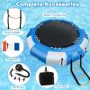 Inflatable Swim Platform Water Trampoline for Lake, Recreational Water Bouncer Floating Trampoline with 4-Step Rope Ladder for Adults/Kids view 3