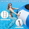 Inflatable Swim Platform Water Trampoline for Lake, Recreational Water Bouncer Floating Trampoline with 4-Step Rope Ladder for Adults/Kids view 4