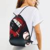 YQxwJL baseball and Glove Print Sports Drawstring Backpack with Zipper Pocket Gym Cinch Sack Bag Unisex Backpack, Small, Black view 4