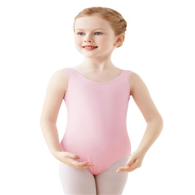 Daydance Lined Ballet Pink Leotards for Toddler Girls, Vest Dance Tops Bodysuit