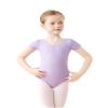 Daydance Lined Purple Ballet Leotards for Toddler Girls, Short Sleeve Spandex Dance Wear Bodysuit view 1