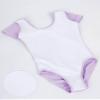Daydance Lined Purple Ballet Leotards for Toddler Girls, Short Sleeve Spandex Dance Wear Bodysuit view 4