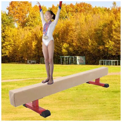 LXLZYXSF Home School Gym Gymnastics Beam 30cm Tall, Wooden Balance Beam Gymnastics Skills Training Equipment for Kindergarten, Birthday Gift for Granddaughters(L-240cm/98.4in H-30cm/11.8in H)