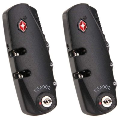 Combination Lock,Travel Lock, Set of A Pair S034#(DL) Password Lock Replacement suitcases/Luggage Lock for Suitcase Pull Rod Box Trunk Box DIY (Black)(Black)
