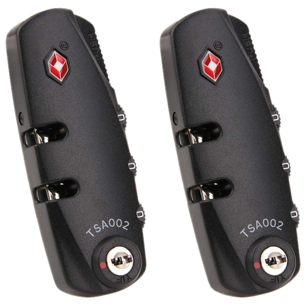 Combination Lock,Travel Lock, Set of A Pair S034#(DL) Password Lock Replacement suitcases/Luggage Lock for Suitcase Pull Rod Box Trunk Box DIY (Black)(Black)