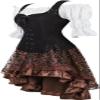Renaissance Costume Women Set Pirate Vest Shirt Viking Medieval Chemise Dress Peasant Tops Irish Black 3XL view 2