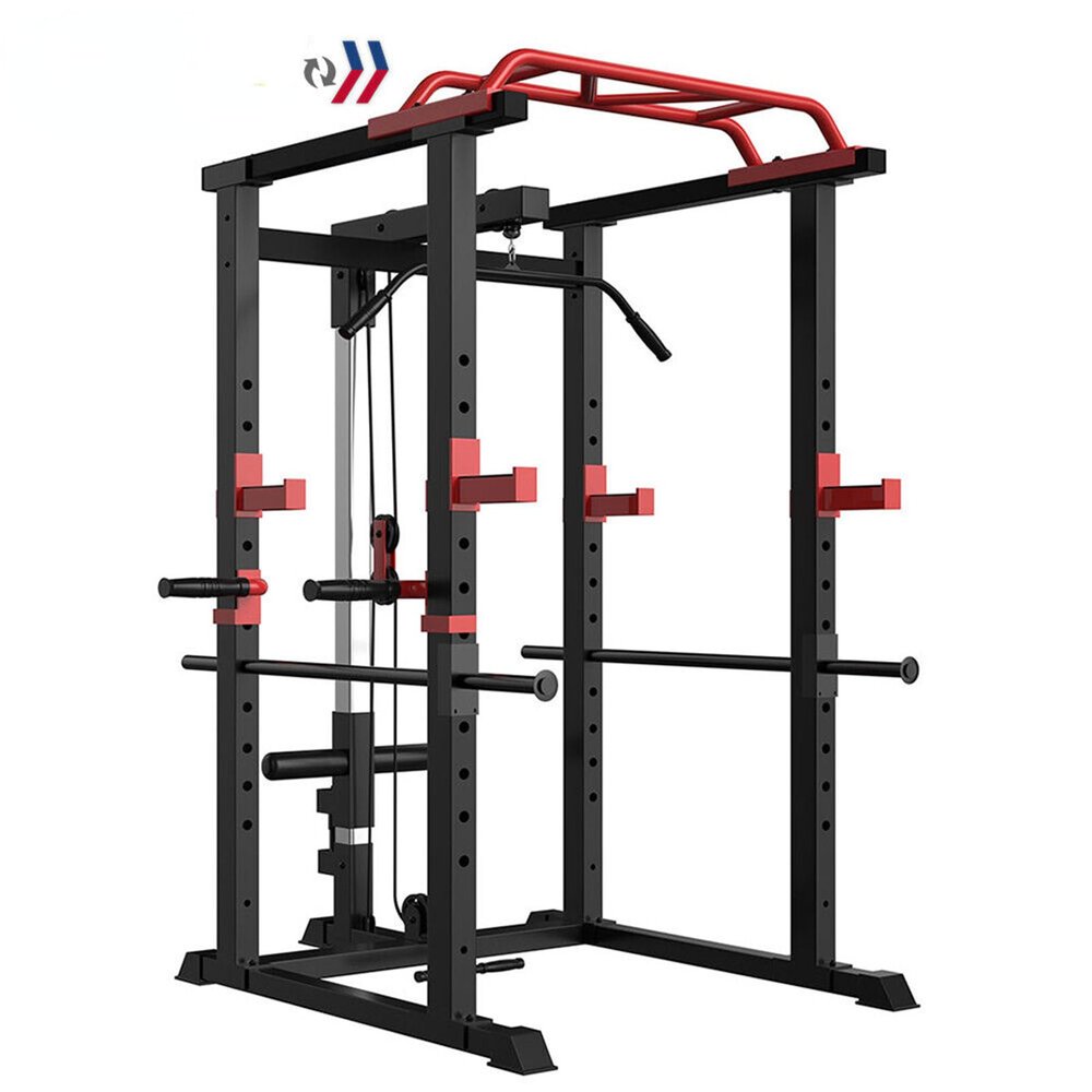 Power Cage Squat Rack Stands Gym Equipment 1000-Pound Capacity Exercise Olympic