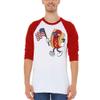 4th of July Hot Dog American Flag Sunglasses Hotdog Raglan Baseball Shirt XX-LargeWhite/Red view 2