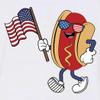 4th of July Hot Dog American Flag Sunglasses Hotdog Raglan Baseball Shirt XX-LargeWhite/Red view 3