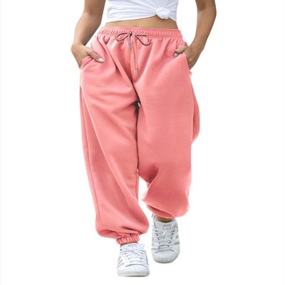 Gvraslvet Women Dance Sweatpants Cinch Bottom Sweatpants Pockets High Waist Sporty Gym Athletic Fit Jogger Pants Lounge Pants Pink M