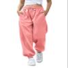 Gvraslvet Women Dance Sweatpants Cinch Bottom Sweatpants Pockets High Waist Sporty Gym Athletic Fit Jogger Pants Lounge Pants Pink M view 1