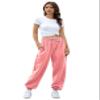 Gvraslvet Women Dance Sweatpants Cinch Bottom Sweatpants Pockets High Waist Sporty Gym Athletic Fit Jogger Pants Lounge Pants Pink M view 2