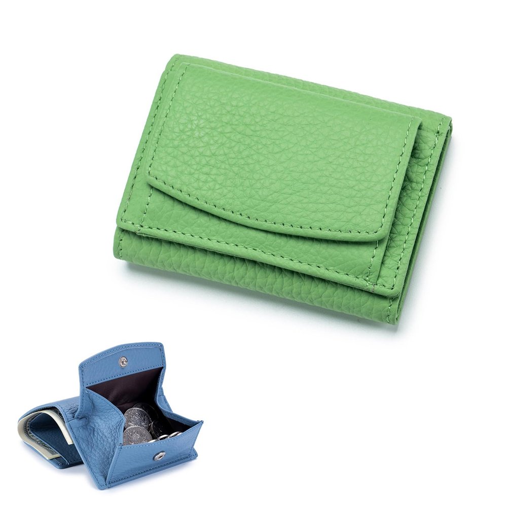 2024 New Unisex Anti-Credit Card Fraud Folding Mini Wallet, Genuine Leather RFID Blocking Card Holder Organizer Pocket Mini Wallet (A)