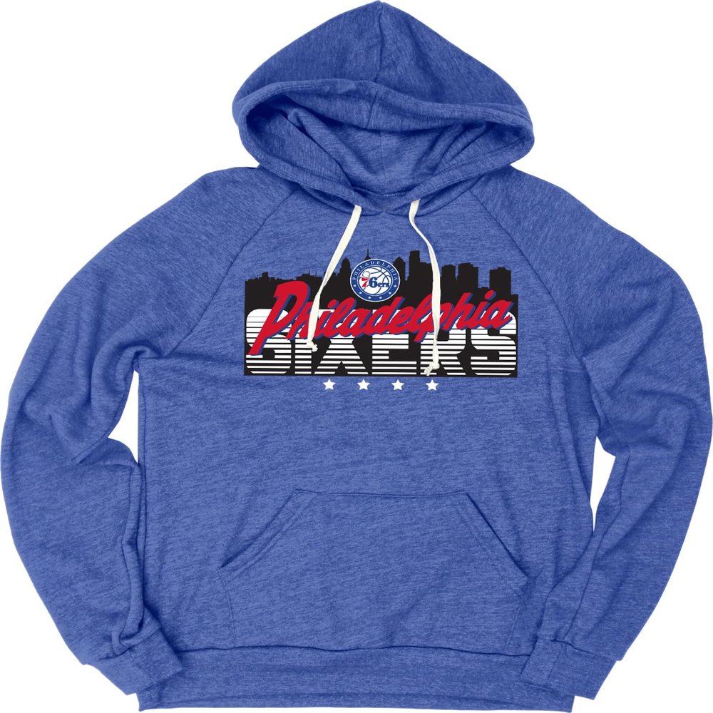 Philadelphia 76ers NBA Officially Licensed Tri-Blend Hooded Sweatshirt Flyline, Medium
