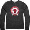 Chicago Bulls NBA Officially Licensed Tri-Blend Long Sleeve T-Shirt Black, Medium view 3