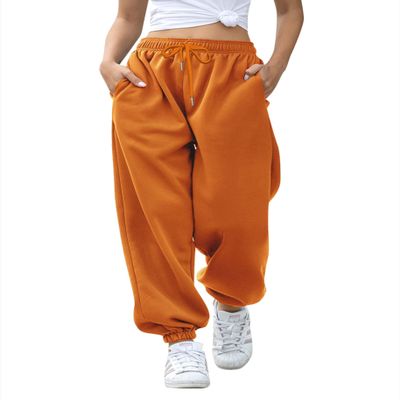 Gvraslvet Gym Sweatpants Women Comfy Cinch Bottom Joggers with Pockets Baggy Woman Pantalones Flojos para Mujer Trendy 2025 OrangeXXL
