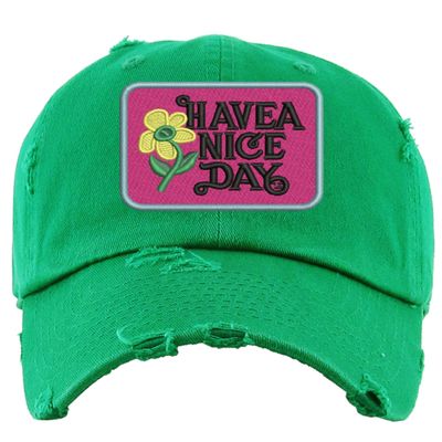 ALLNTRENDS Have A Nice Day Dad Hat Summer Cap Embroidered Sunflower Adjustable Hats (Irish Green)