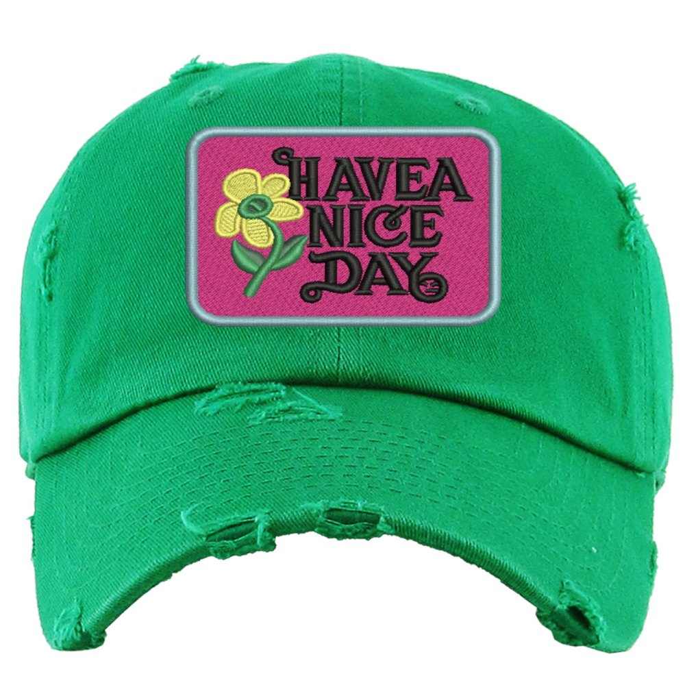 ALLNTRENDS Have A Nice Day Dad Hat Summer Cap Embroidered Sunflower Adjustable Hats (Irish Green)