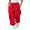 Gvraslvet Work Out Womens Tall Sweat Pants Cinch Bottom Sweatpants Lounge with Pockets Baggy Track Elastic Cuffed Fashion Apparel Cheap RedM view 1