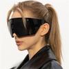 HPIRME Oversized Mask Punk Goggle Sunglasses Women Men Sports Sun Glasses Female Retro Shield One Piece Sunglass,C5 Gray,one size view 3