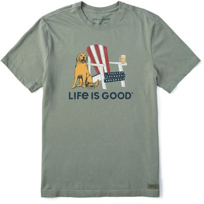 Life is Good - Mens American Adirondack Beer Crusher T-Shirt, Color Moss Green, Size: XXX-Large