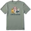 Life is Good - Mens American Adirondack Beer Crusher T-Shirt, Color Moss Green, Size: XXX-Large view 1