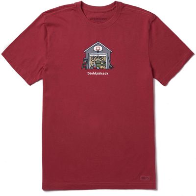 Life is Good - Mens Daddyshack Crusher T-Shirt, Color Cranberry Red, Size: Medium