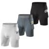 Kreeqe Men's Solid Gym Workout Shorts Bodybuilding Running Fitted Training Jogging Short Pants with Pocket 3 Colors view 1