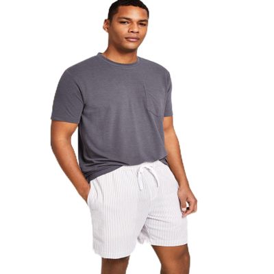 And Now This Men's Seersucker Drawstring Shorts Tan Stripe XXL