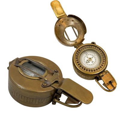 NineFit Basics British Military Prismatic Pocket Solid Brass Antique Compass Marine Navigation Sailing Fishing Hunting Mounting Camping