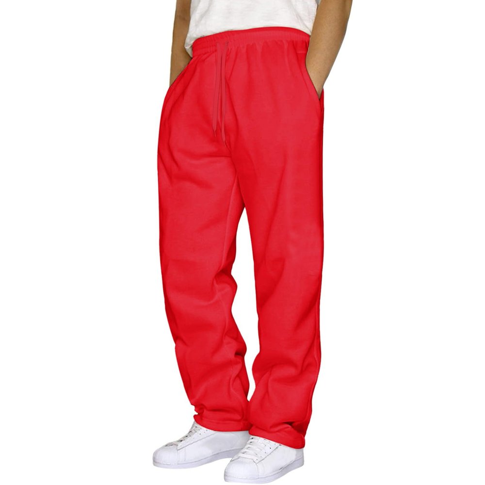 NineFit Basics Sweat Pants for Mens Wide Leg Joggers Pants Heavyweight Fleece Workout Jogging Loose Fit Trousers with Pockets, Small