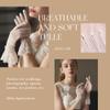 YAEISM White Mesh Lace Ruffled Wedding Gloves - Sheer Tulle Pearl Opera Tea Party Bridal Accessories view 4