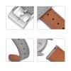 SUNJIA Quick Release Vintage Stitched Leather Watch Strap Leather Watchbands 18mm 19mm 20mm 21mm 22mm 23mm 24mm(Blue black,24mm) view 4