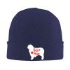 Aussie Mom Australian Shepherd Beanie Hat Winter Unisex Knit Hat Ski Stocking Cuffed Cap Navy Blue view 1