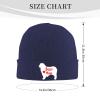 Aussie Mom Australian Shepherd Beanie Hat Winter Unisex Knit Hat Ski Stocking Cuffed Cap Navy Blue view 2