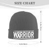 Brain Cancer Warrior Tumor Awareness Ribbon Beanie Hat Winter Unisex Knit Hat Ski Stocking Cuffed Cap Deep Heather view 2