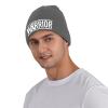 Brain Cancer Warrior Tumor Awareness Ribbon Beanie Hat Winter Unisex Knit Hat Ski Stocking Cuffed Cap Deep Heather view 4