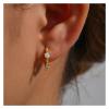YGRMPNBN Women's Simple Earrings Gold Silver S925 Sterling Silver Opal Ear Clip Small Earrings(Gold Color) view 3