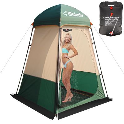 Shower Tent, Privacy Dressing Room, Camping Shelter, or Portable Toilet Stall with Water Bag for Camping, Beach
