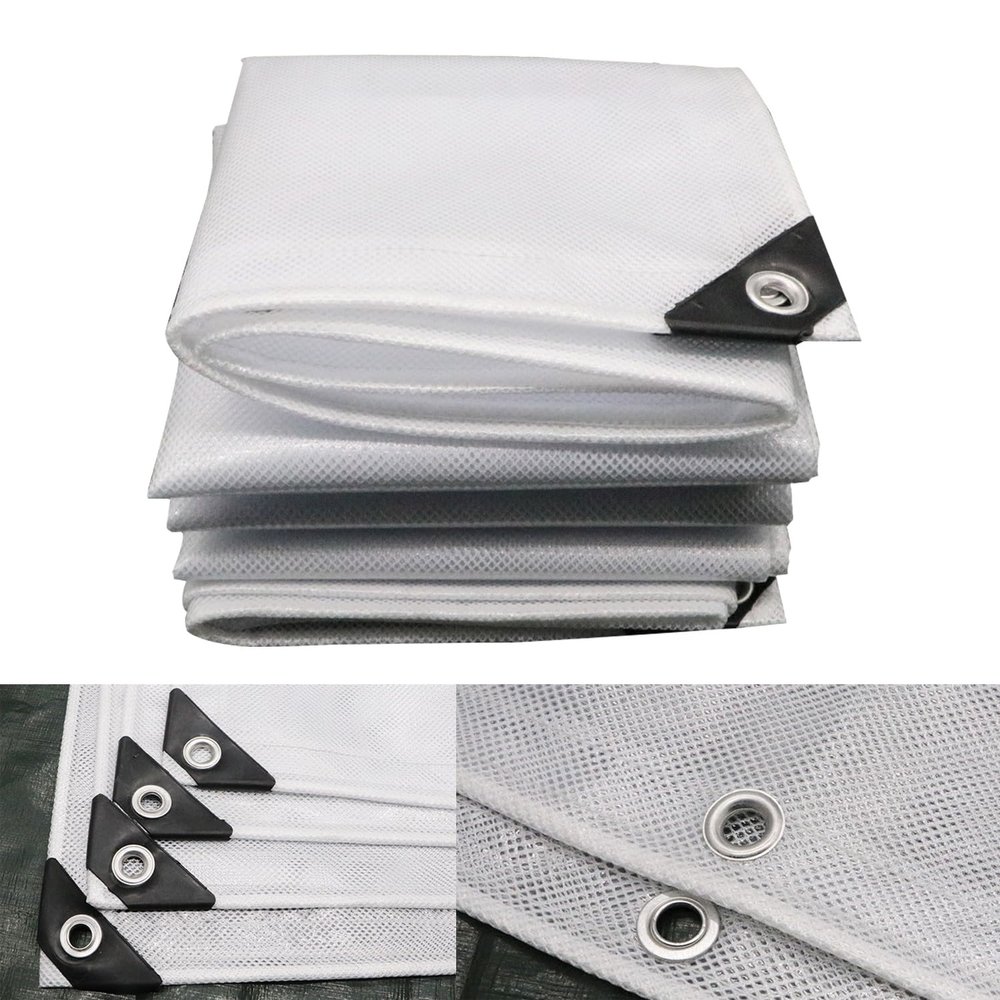NXLXQ Waterproof Tarp Tent Cover Tarp for Under Tent Multi Purpose Protective Cover Durable Waterproof Weather Proof Rip and Tear Resistant 2.46ft x 6.56ft White